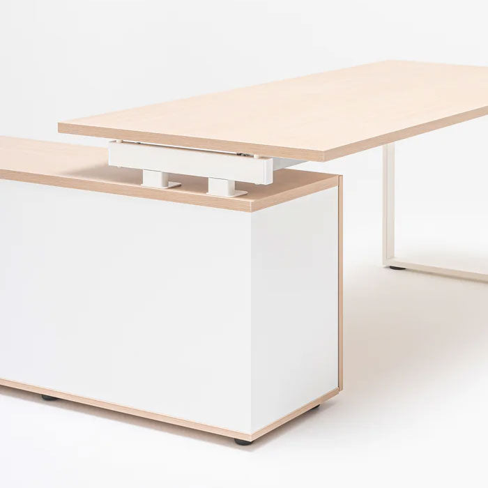 Директорско бюро Ogi Q 180/80 см. с помощен шкаф, Walnut+Black