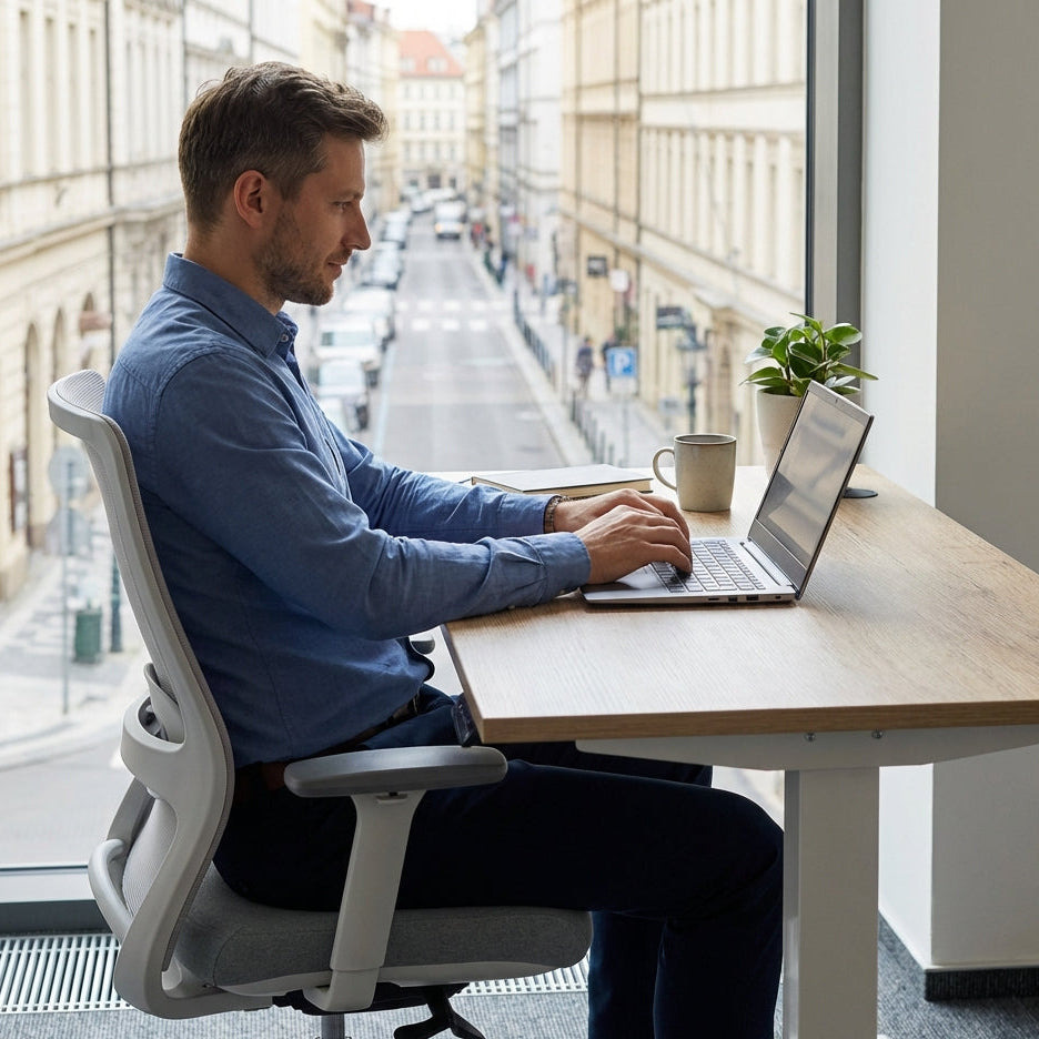 Ергономичен стол ChairPro 1000 W - светло сив