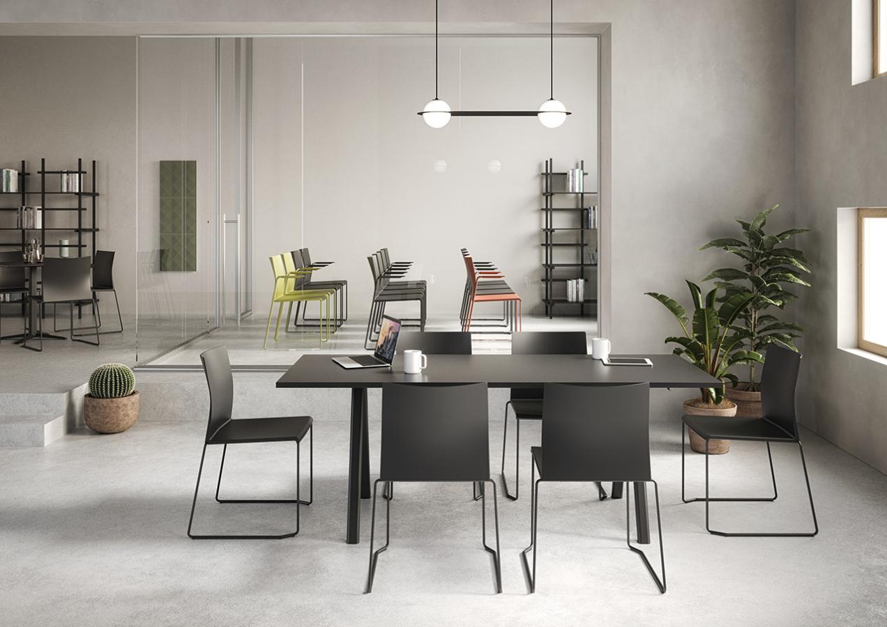 Конферентен стол Artesia S, Mineral Grey, хромирана основа