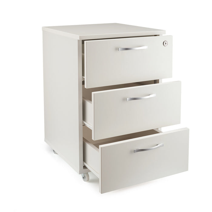 Офис контейнер три чекмеджета с ключ – бял - ChairPro
