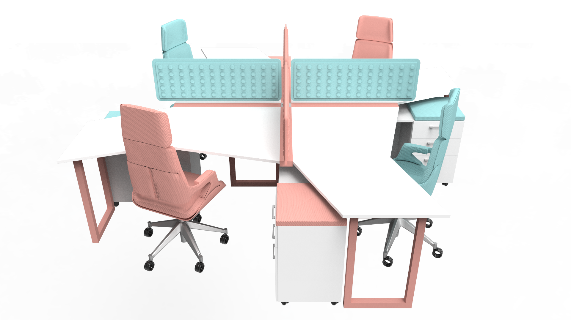 Работна станция GAMA 4x - 4 работни места - мостра