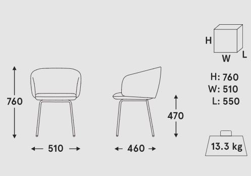 Посетителски стол Grace с 4 крака