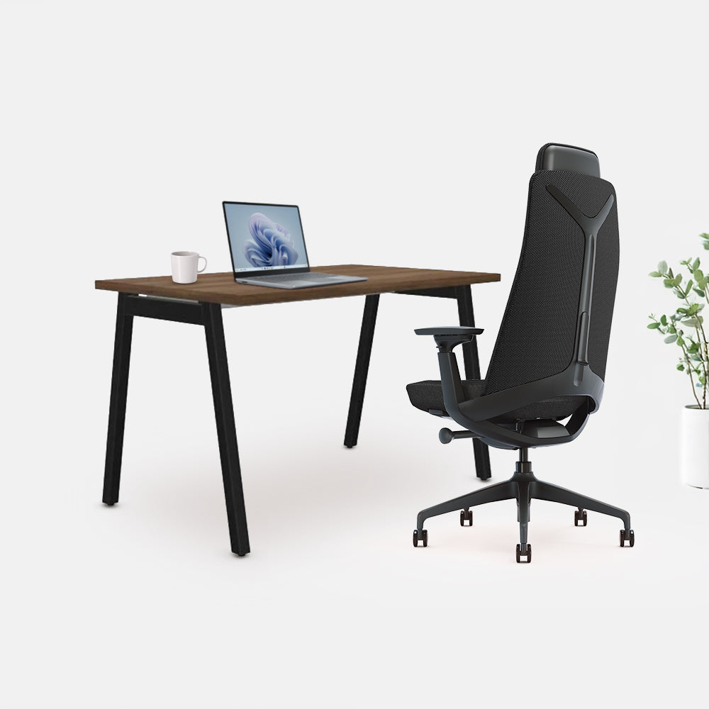 Ергономичен стол Zeal (Цвят): Черен | STUDIO бюро от ChairPro (Цвят): Орех + Черно