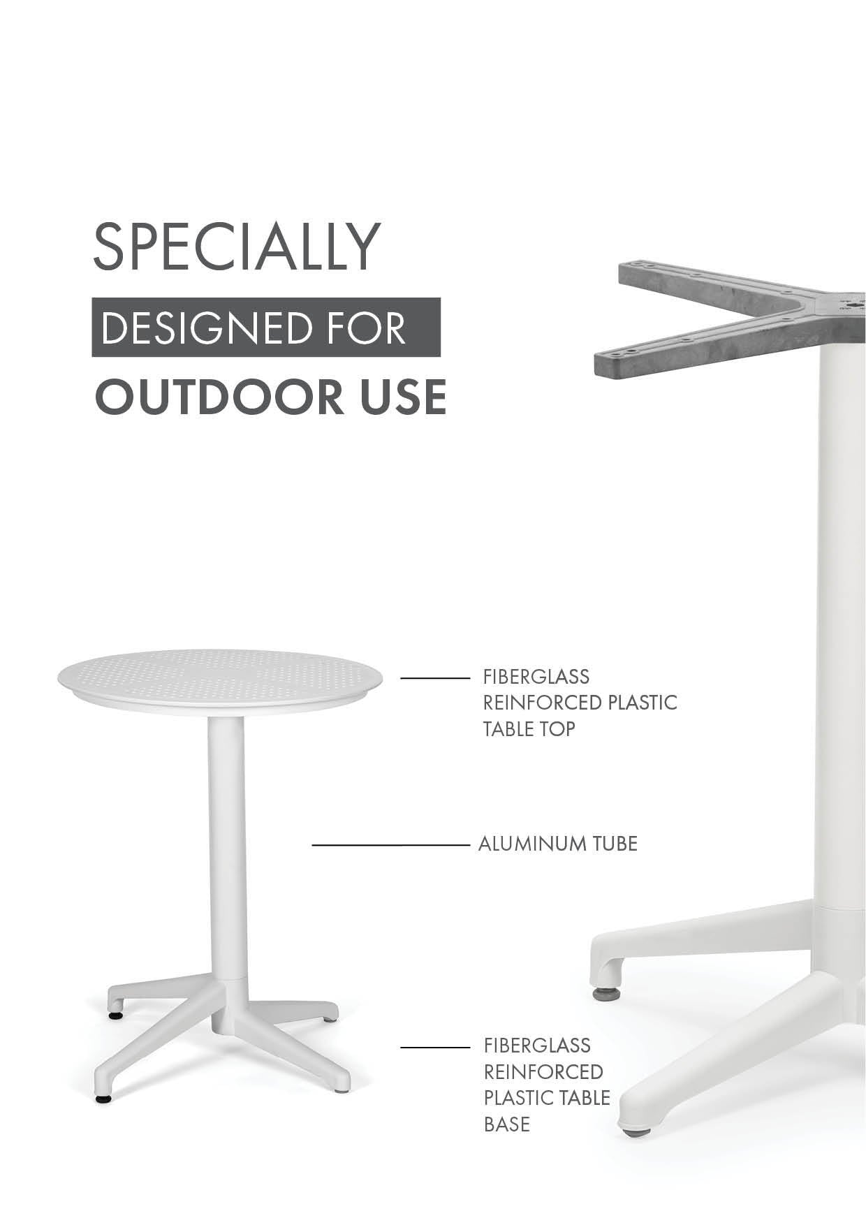 Градинска ниска маса Moon ф60 см – черен