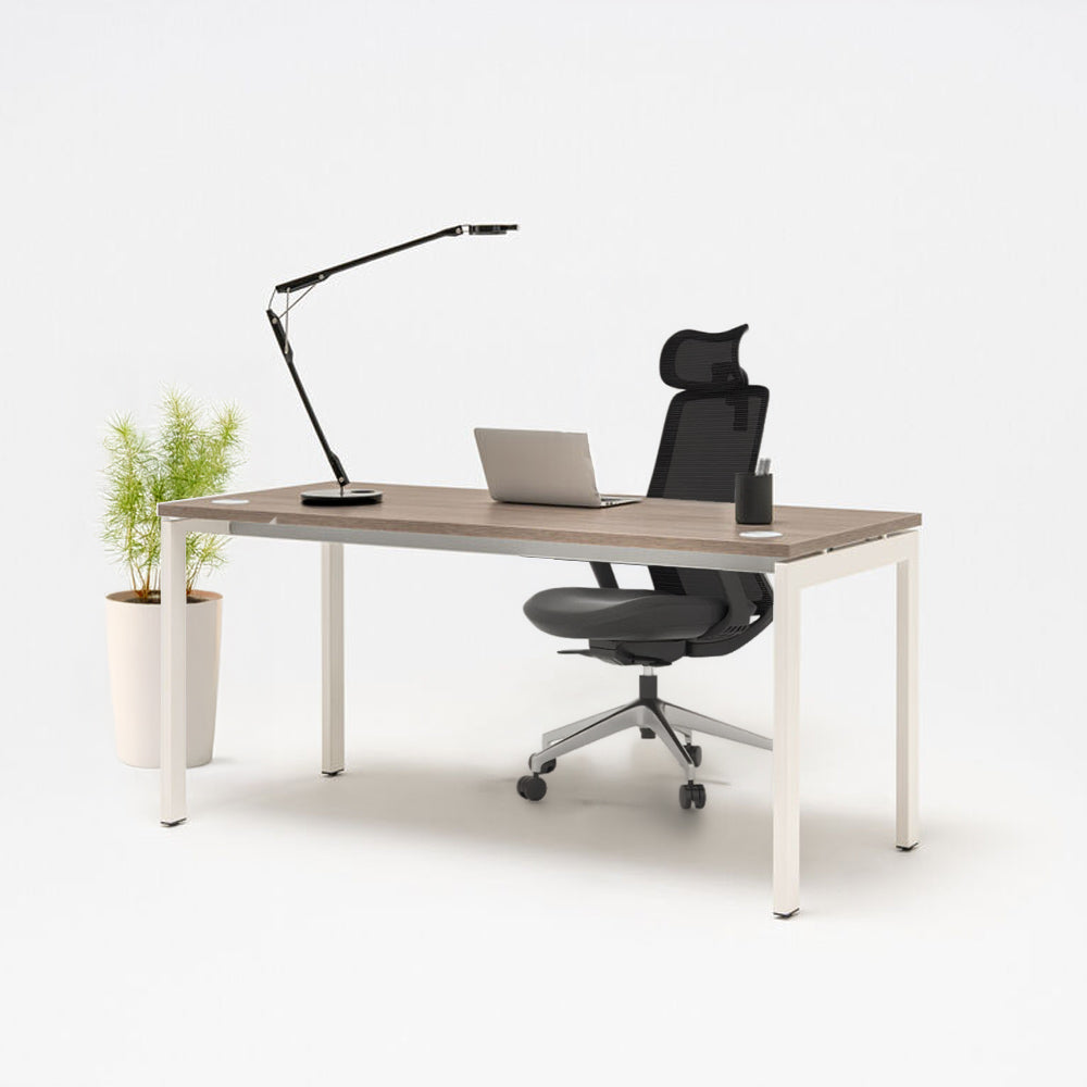 Ергономичен стол ChairPro Nexus Black Цвят: Black Seat | Focus бюро Цвят: Натурален дъб + Бяло