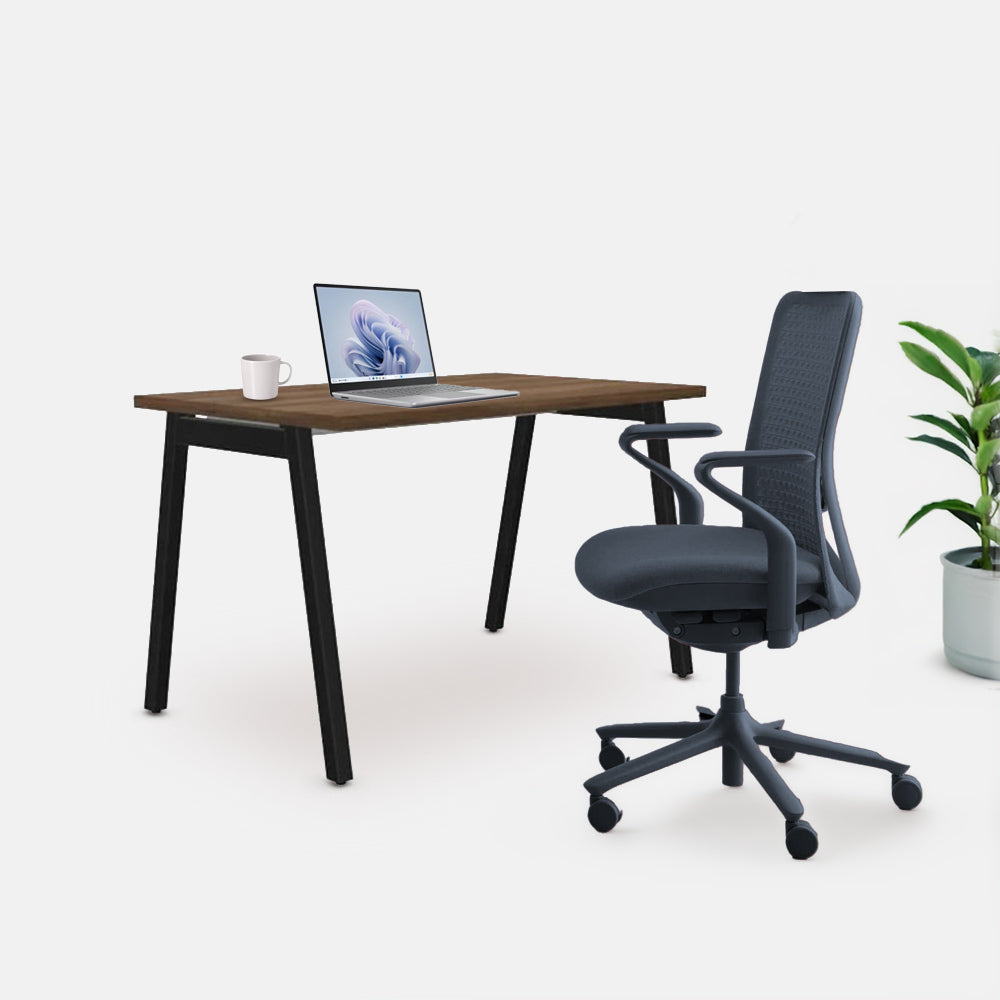 Ергономичен стол Sereni (Цвят): Галактика | Цвят на облегалка: Без STUDIO бюро от ChairPro (Цвят): Орех + Черно