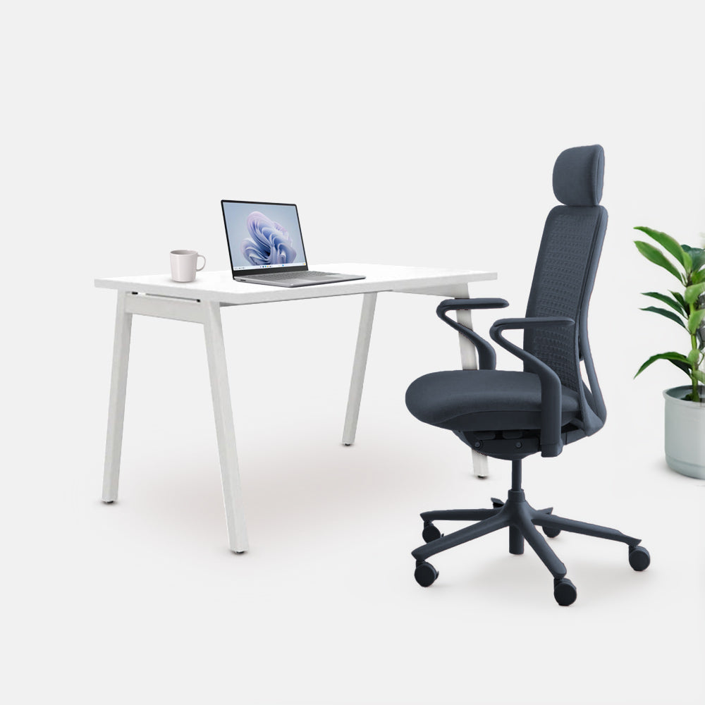 Ергономичен стол Sereni (Цвят): Галактика | Цвят на облегалка: Галактика STUDIO бюро от ChairPro (Цвят): Бял + Бяло