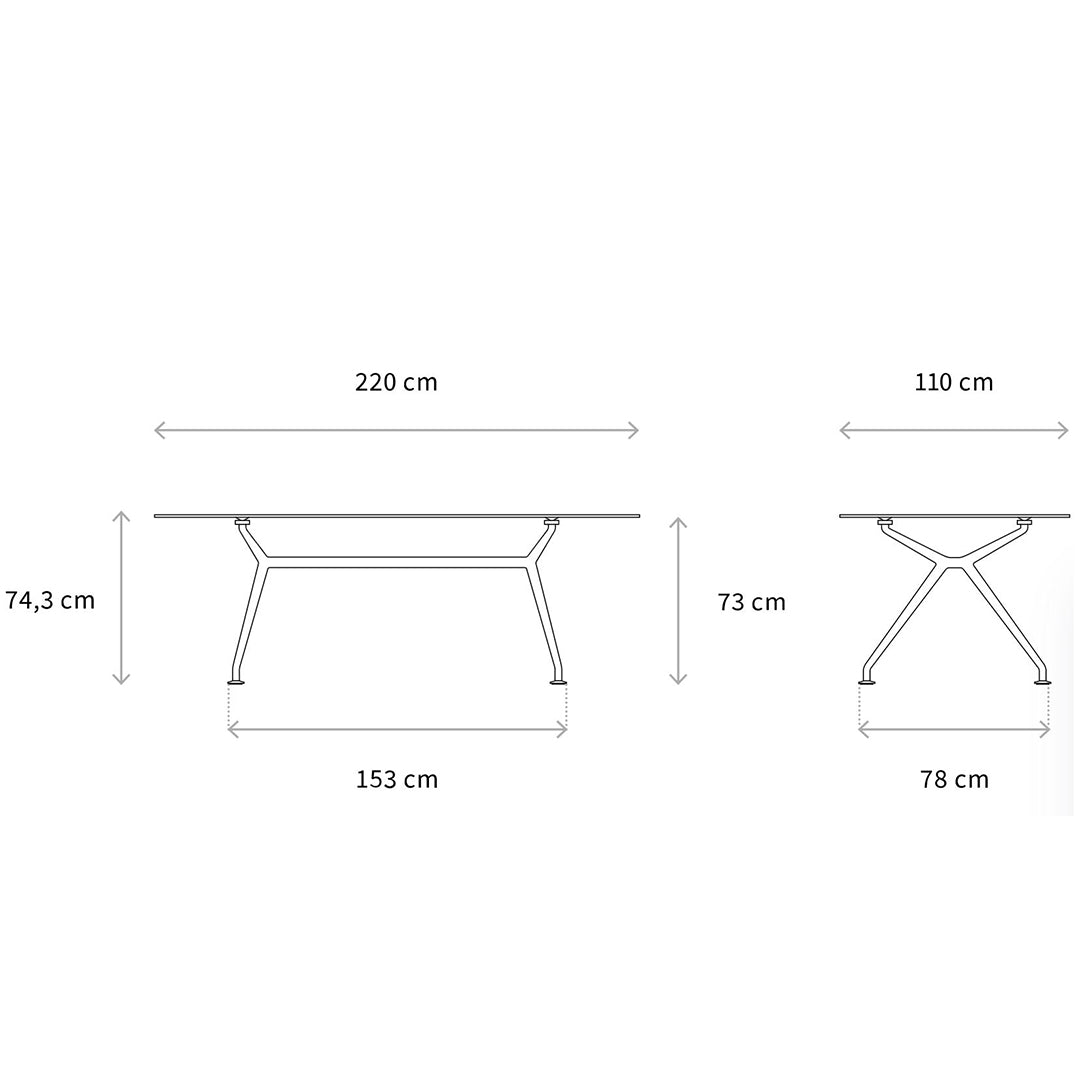 Конферентна маса W-Table ALU - полиран алуминий