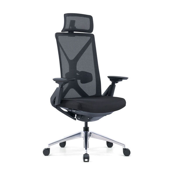 Ергономичен стол Yark с облегалка в мрежа и черна рамка EYR-002A-P1-BK, Donati механизъм - мостра