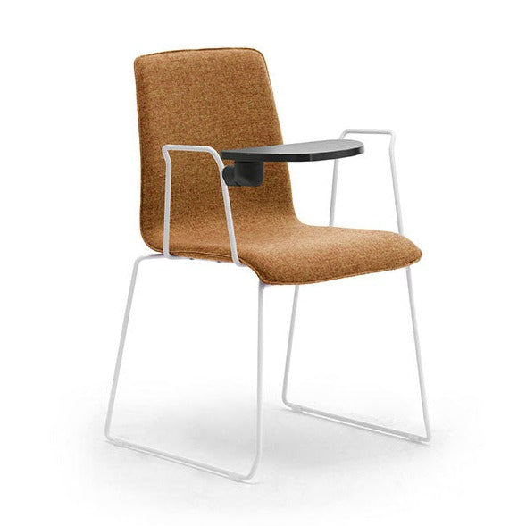 Конферентен стол Zerosedici Wood с подлакътници, черна основа шейна