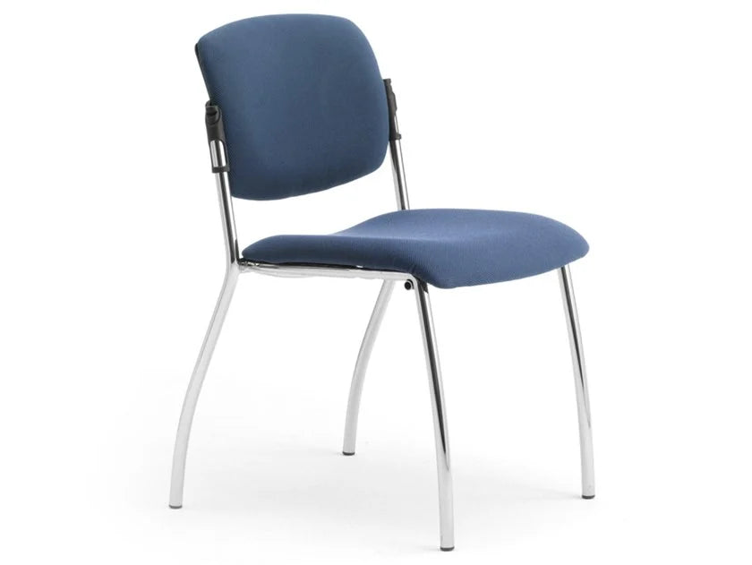 Конферентен стол Laila 0586 с тапицирана облегалка, без подлакътници, хром рамка