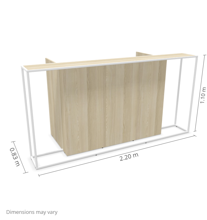 Рецепция Sinto със скрито осветление 2200x1100 мм.