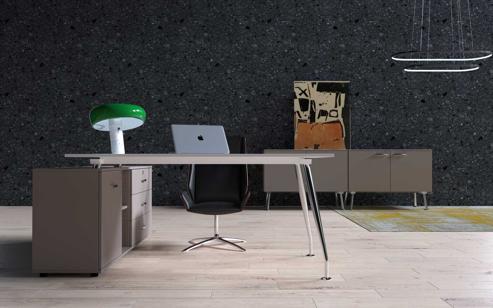 Директорско бюро Sirio, 1800x800, основа хром, European Maple STD11