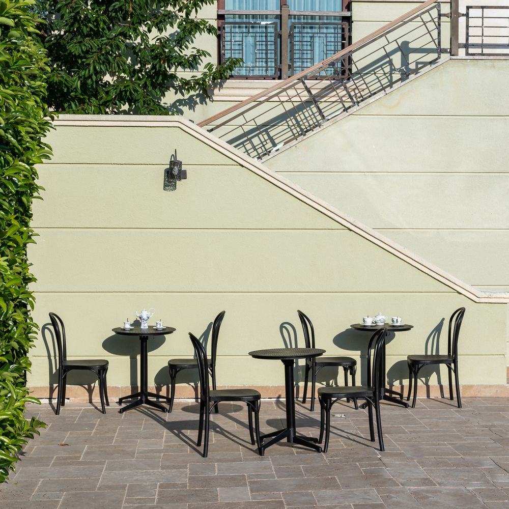 Градинска ниска маса Moon ф60 см – черен