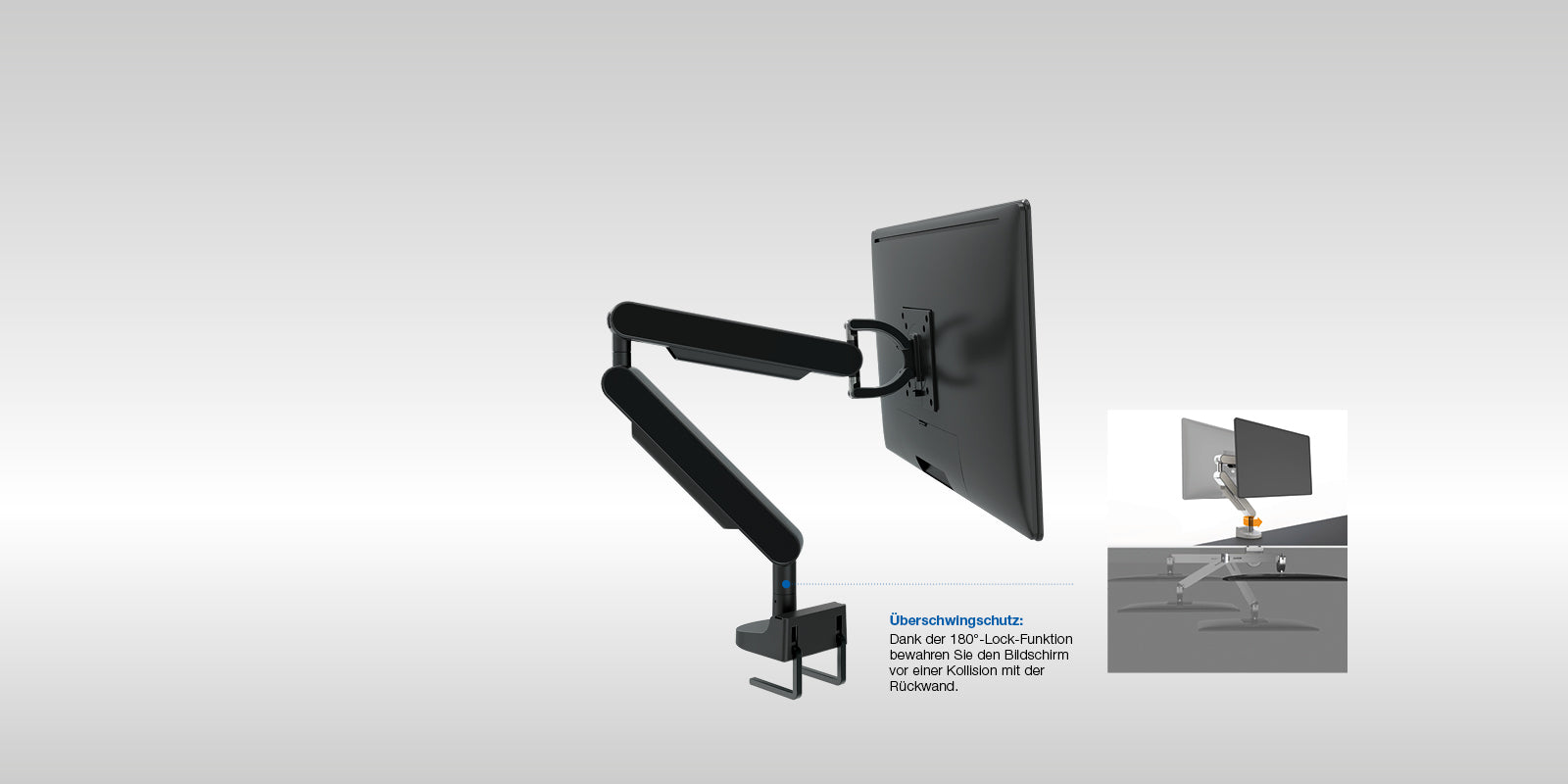 Ергономично рамо за монитор Bachmann ZG1, черно