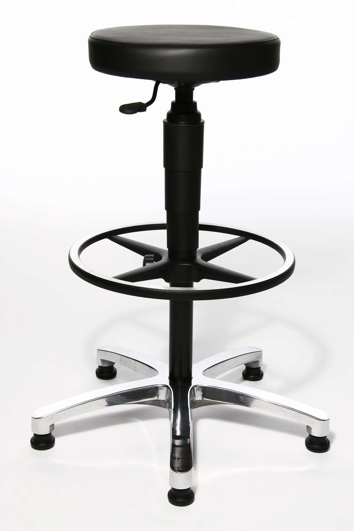 Работен стол TEC 70 RING - черен, с алуминиева основа