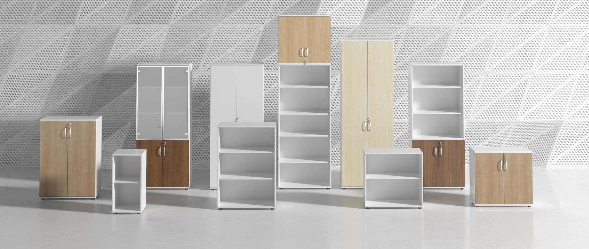 Офис шкаф с врати и заключване PD24 420x800х770 мм. - Acacia