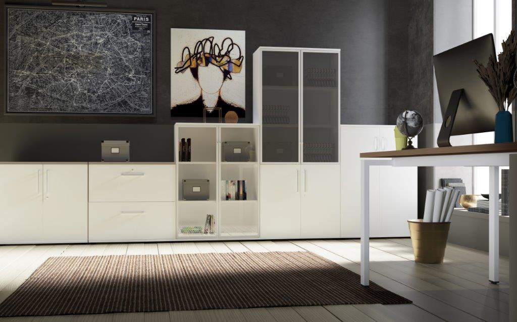 Офис шкаф с плъзгащи се врати и заключване PR12 420x1600х633 мм.