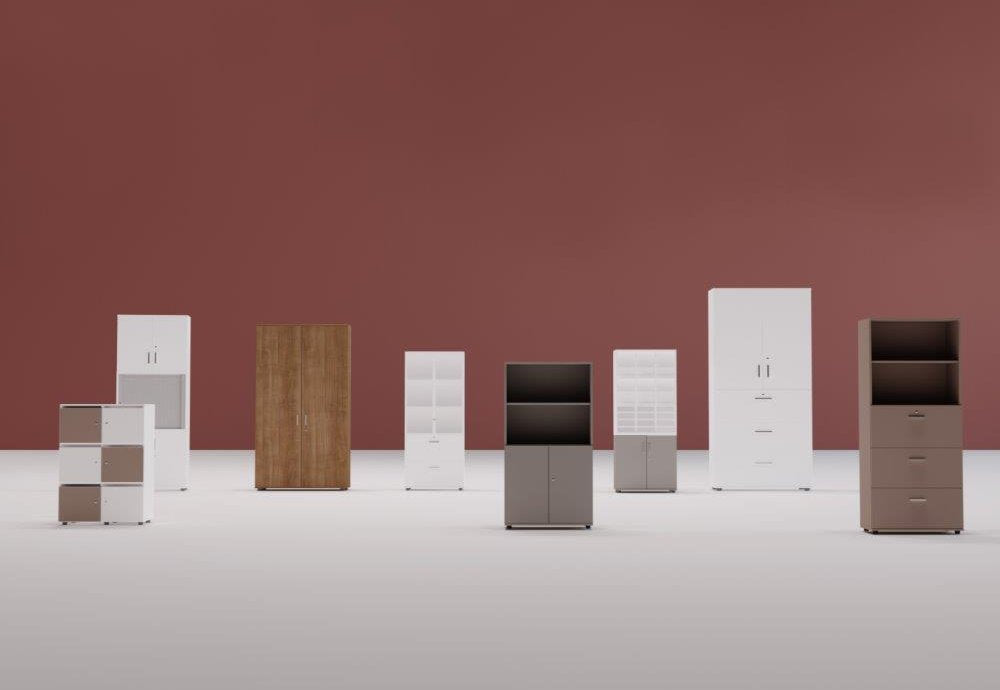 Офис шкаф с врати и заключване PD54W 420x800х2020 мм. - Acacia