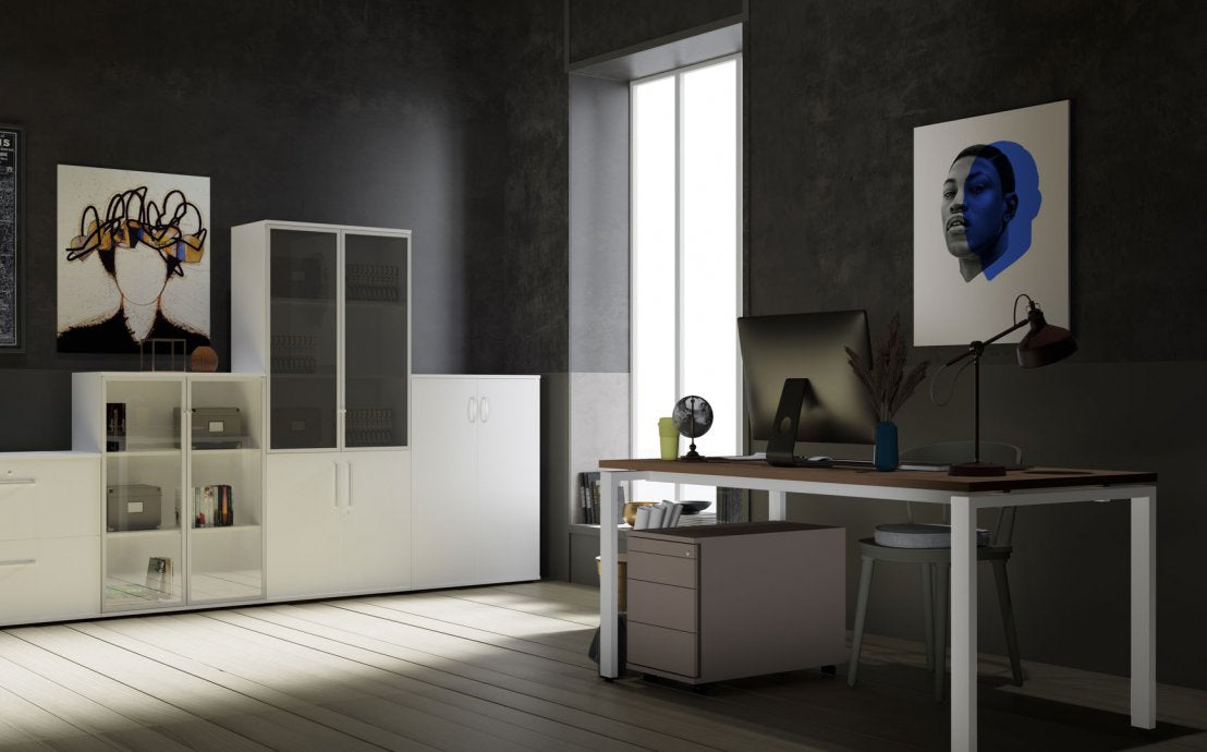 Офис шкаф с врати и заключване PD24 420x800х770 мм. - Acacia