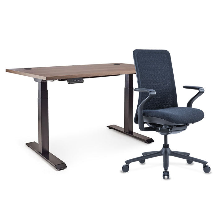 Sereni Цвят: Галактика | Ergo Desk Pro Цвят: Черен | Цвят на плота: Орех Пасифик табак