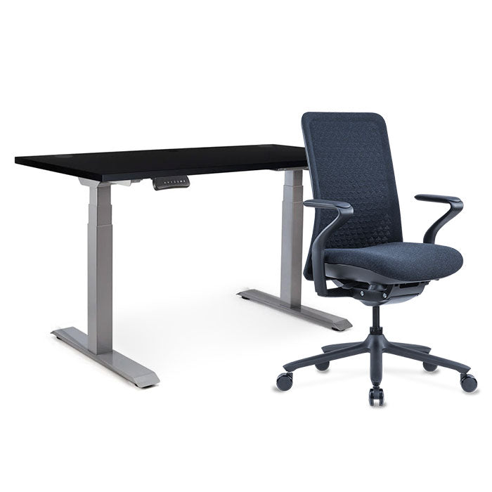 Sereni Цвят: Галактика | Ergo Desk Pro Цвят: Сив | Цвят на плота: Черен