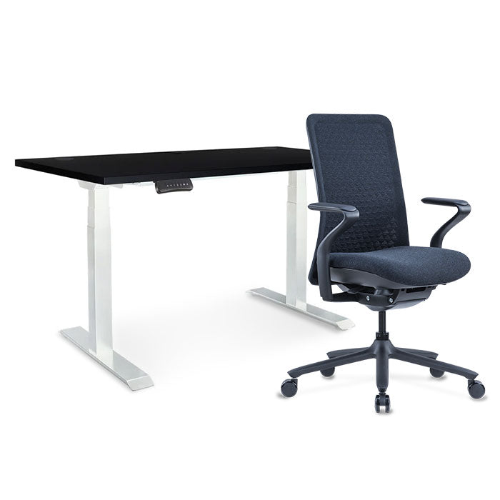 Sereni Цвят: Галактика | Ergo Desk Pro Цвят: Бял | Цвят на плота: Черен