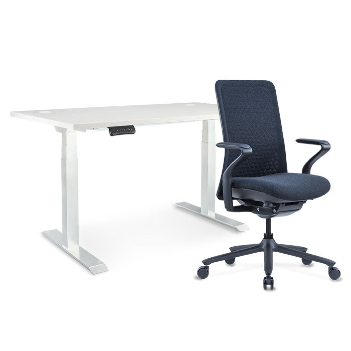 Sereni Цвят: Галактика | Ergo Desk Pro Цвят: Бял | Цвят на плота: Бял шагрен