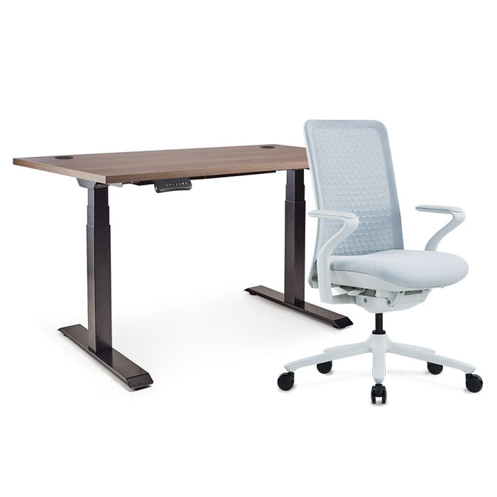 Sereni Цвят: Мъгла | Ergo Desk Pro Цвят: Черен | Цвят на плота: Орех Пасифик табак