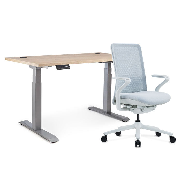 Sereni Цвят: Мъгла | Ergo Desk Pro Цвят: Сив | Цвят на плота: Дъб Небраска натур