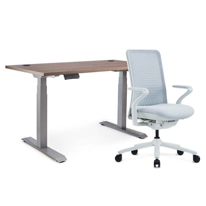 Sereni Цвят: Мъгла | Ergo Desk Pro Цвят: Сив | Цвят на плота: Орех Пасифик табак