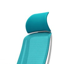 Фиксиран подглавник за стол Sylphy - бяла рамка, светло син