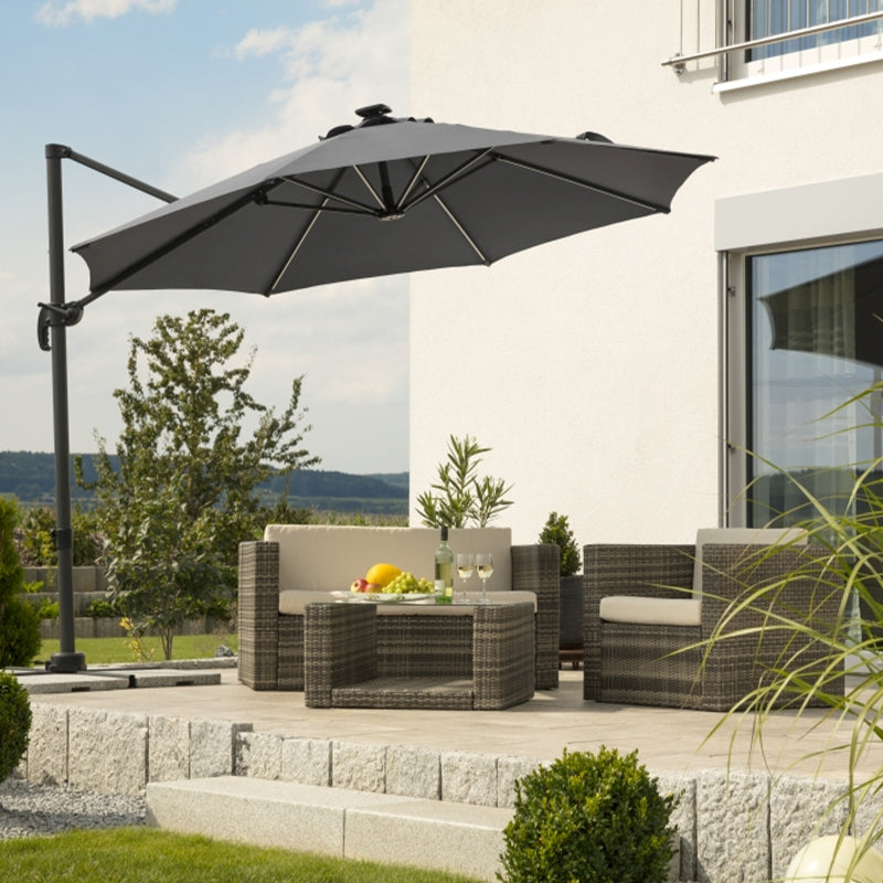 Градински чадър Rhodos Blacklight 3 м – антрацит