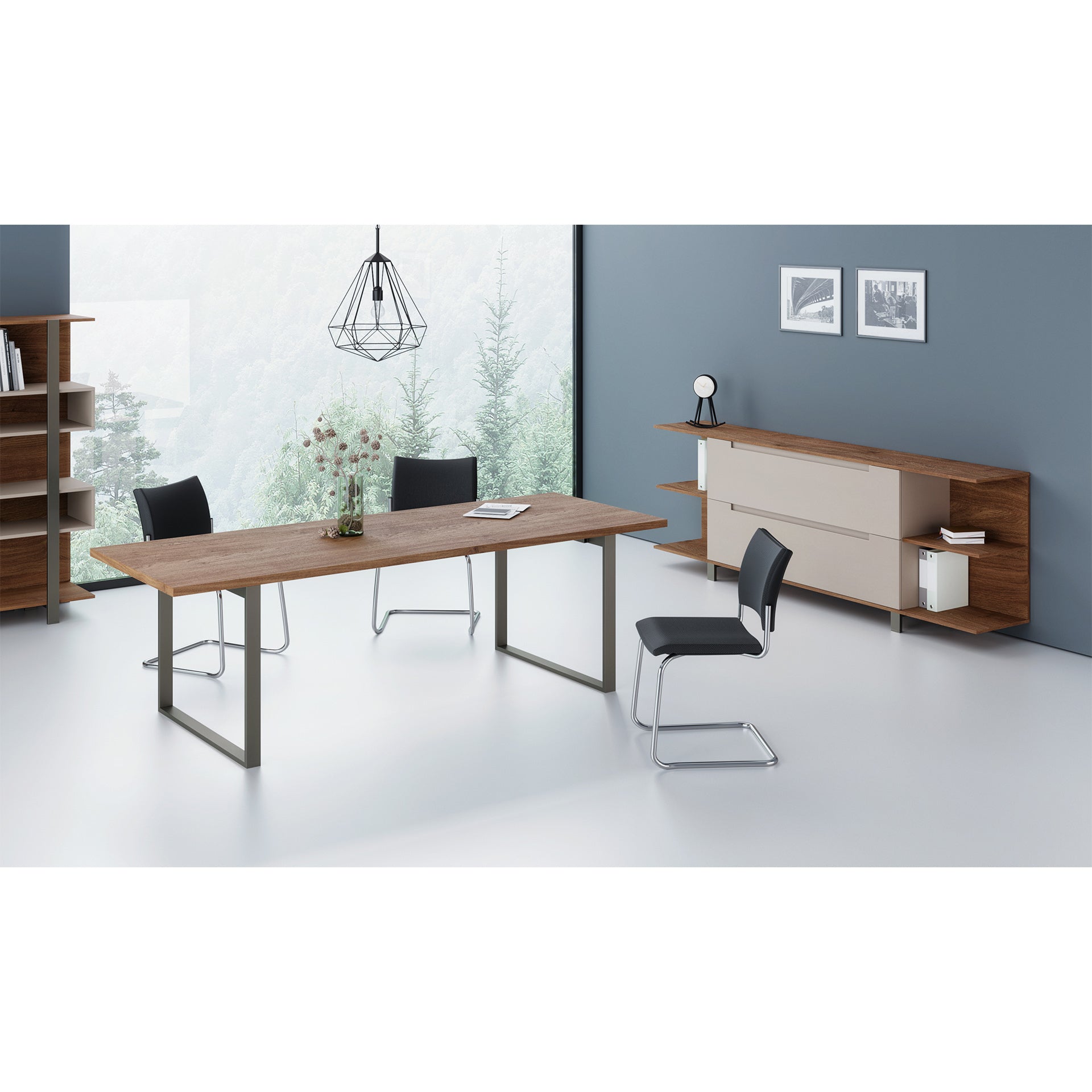 Офис шкаф нисък с 2 чекмеджета 2500x400x850 Grand - ChairPro