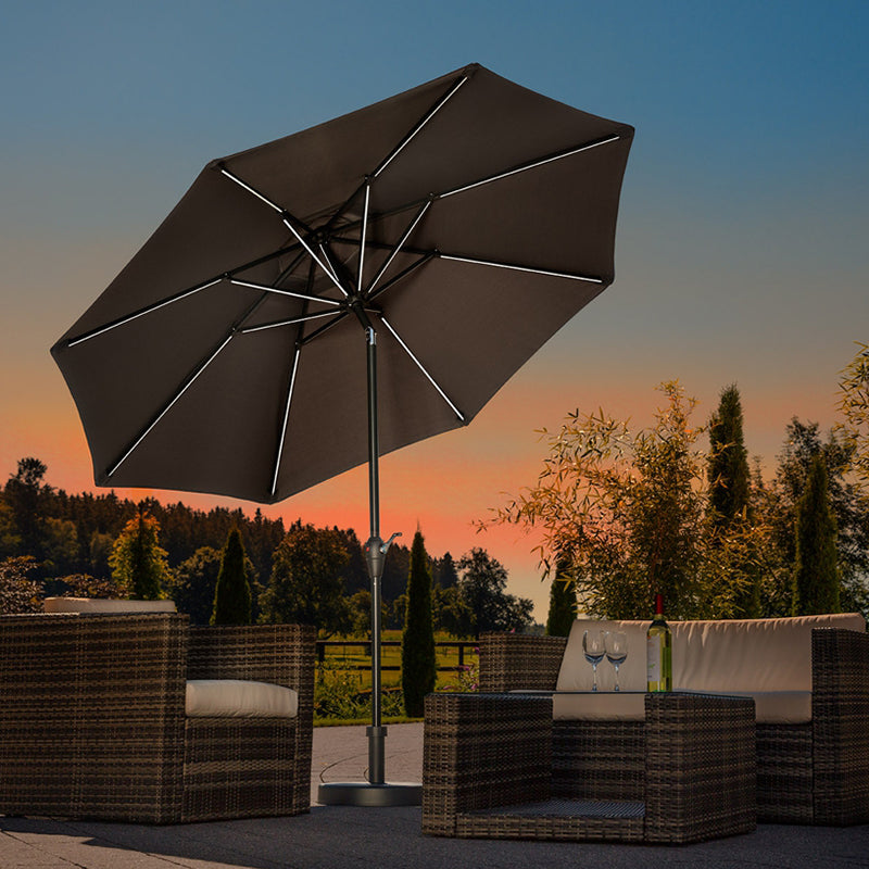 Соларен LED градински чадър BLACKLIGHT 2.7 м - антрацит