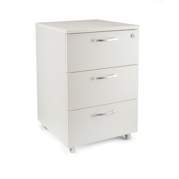 Офис контейнер три чекмеджета с ключ – бял - ChairPro