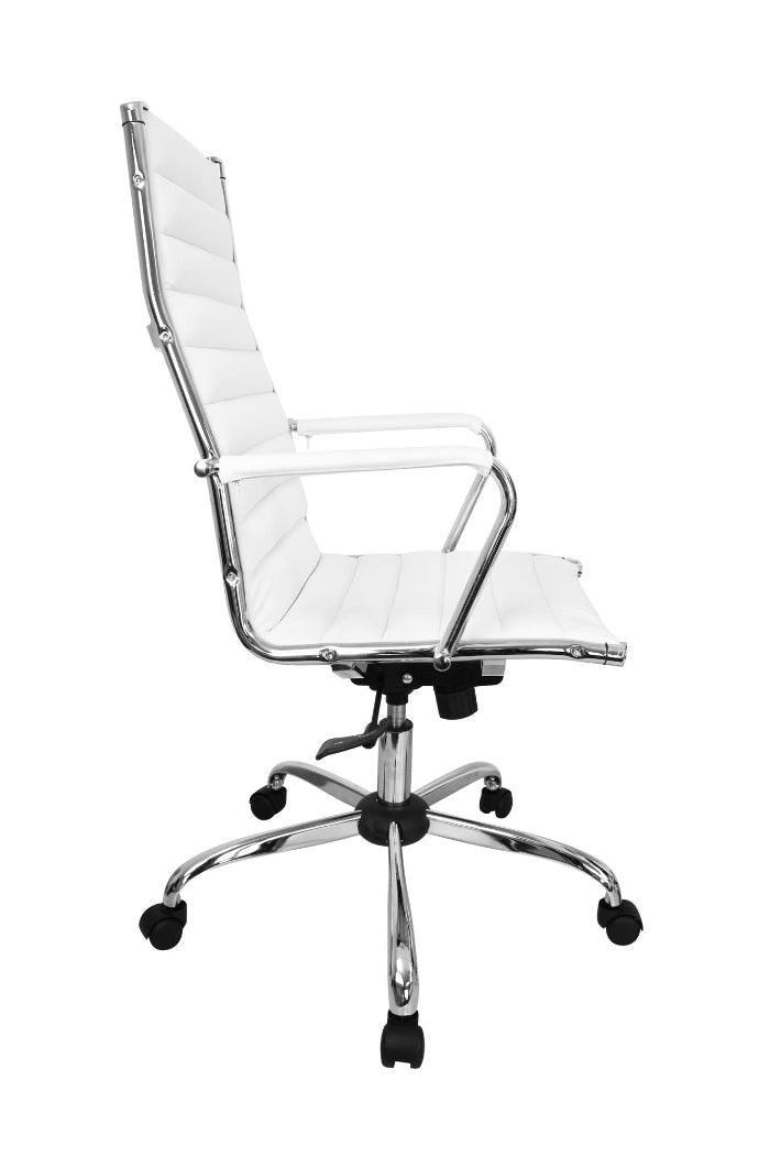 Работен офис стол GENF 1 - бял, еко кожа