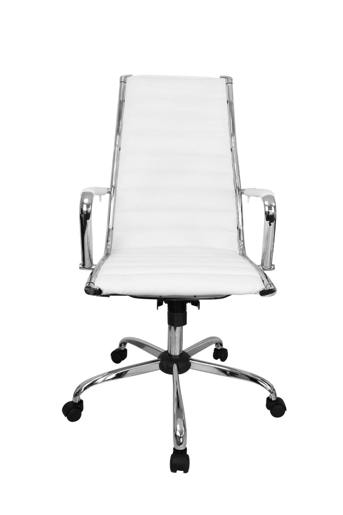 Работен офис стол GENF 1 - бял, еко кожа