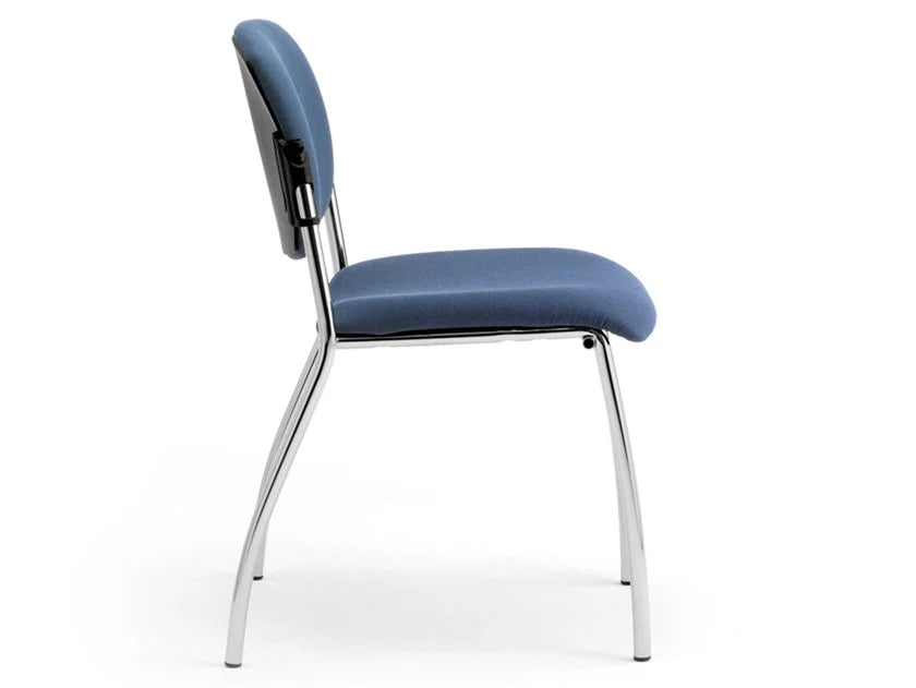 Конферентен стол Laila 0586 с тапицирана облегалка, без подлакътници, хром рамка