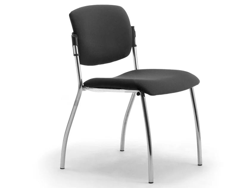 Конферентен стол Laila 0586 с тапицирана облегалка, без подлакътници, хром рамка