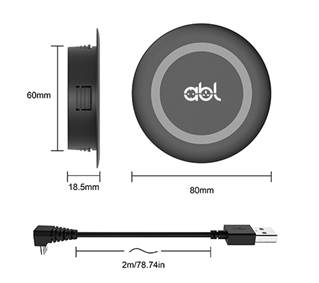 Безжично зарядно за бюро - черен - ChairPro