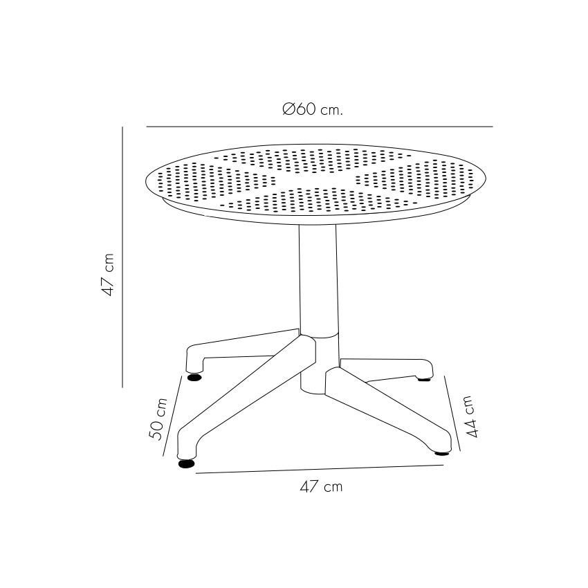 Градинска ниска маса Moon ф60 см – черен