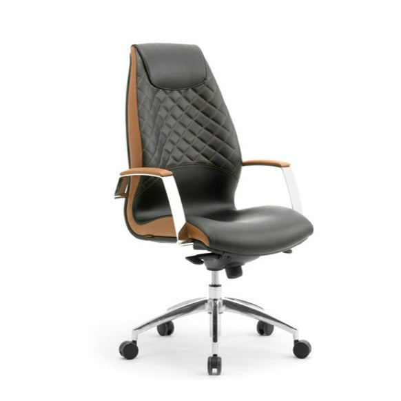 Директорски стол Wave 1500L high-back, капитониран, естествена кожа