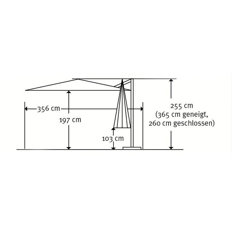 Градински чадър Rhodos Blacklight 3 м – антрацит