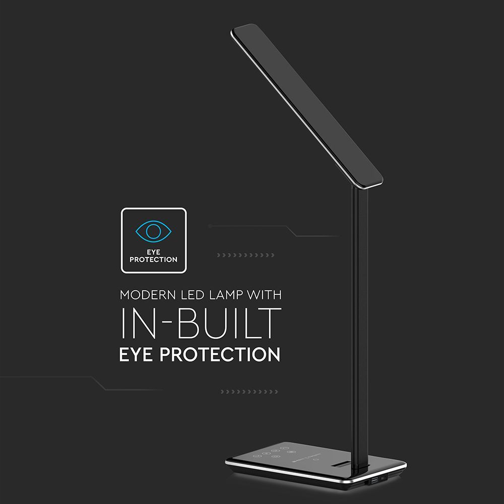 Ергономична настолна LED лампа 5 W със зареждане на GSM, бяла