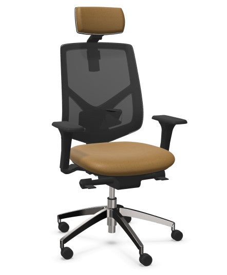 Ергономичен стол Active RE с подглавник, черен, дамаска Xtreme