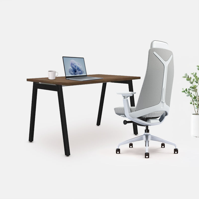 Ергономичен стол Zeal (Цвят): Сив | STUDIO бюро от ChairPro (Цвят): Орех + Черно