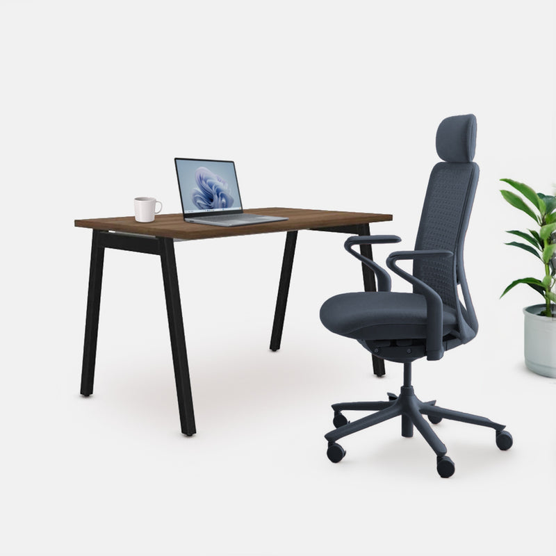 Ергономичен стол Sereni (Цвят): Галактика | Цвят на облегалка: Галактика STUDIO бюро от ChairPro (Цвят): Орех + Черно