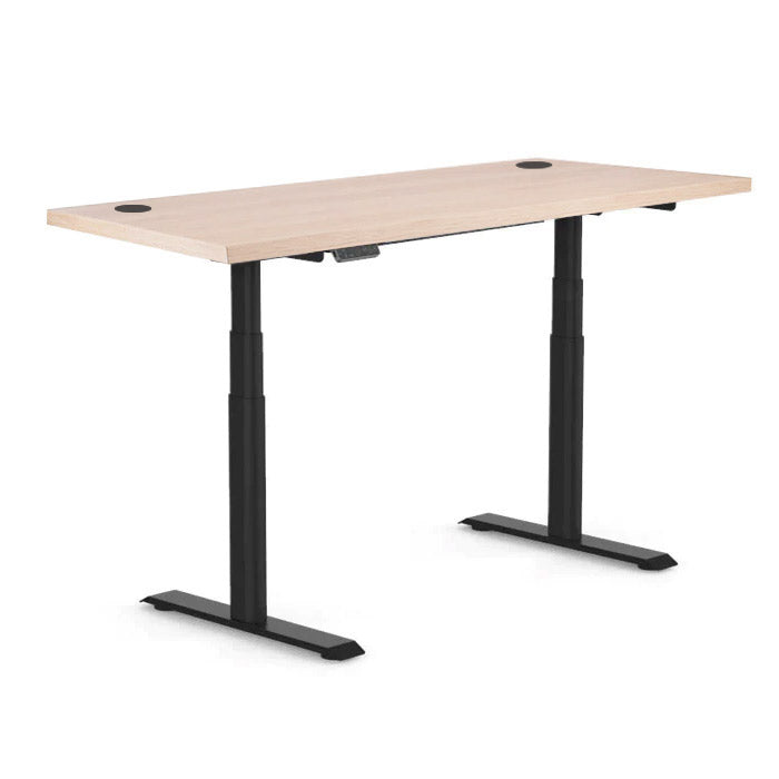 Височинно регулируемо бюро Elevate Desk | Цвят на основата: Черен | Плот 118x68x2.5 - Акация Лейкленд Светла