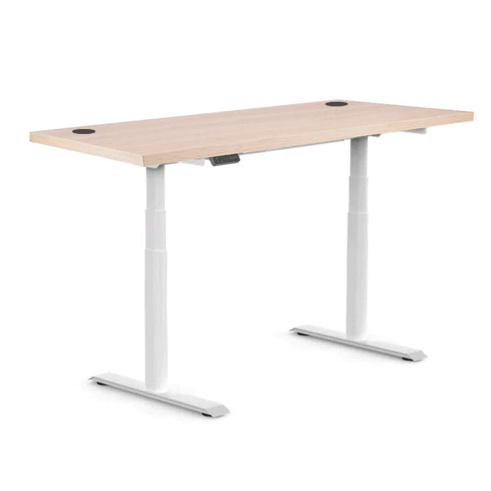 Височинно регулируемо бюро Elevate Desk | Цвят на основата: Бял | Плот 118x68x2.5 - Акация Лейкленд Светла